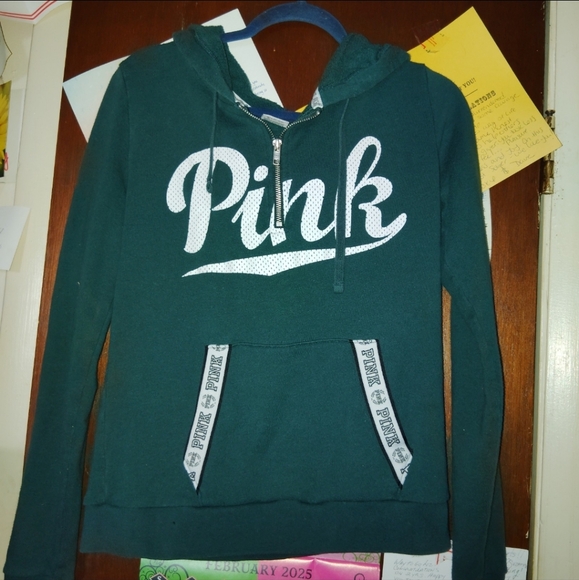 Victoria Secret PINK 1/4 Zip Hooded Sweatshirt - Medium - Picture 4 of 6